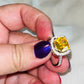 Citrine CZ Halo Square Cut Ring
