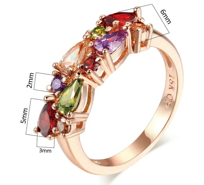 Mona Lisa Multi-Colour Zircon Ring