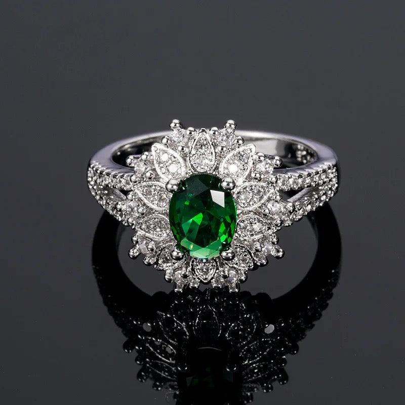 Emerald Green Cubic Zirconia Ring