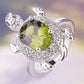 Gorgeous Olive CZ Turtle Ring