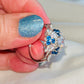 Boho Female Big Crystal Blue Stone Ring