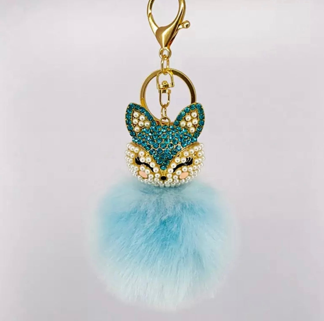 Foxy Fur Rhinestone Purse Clips
