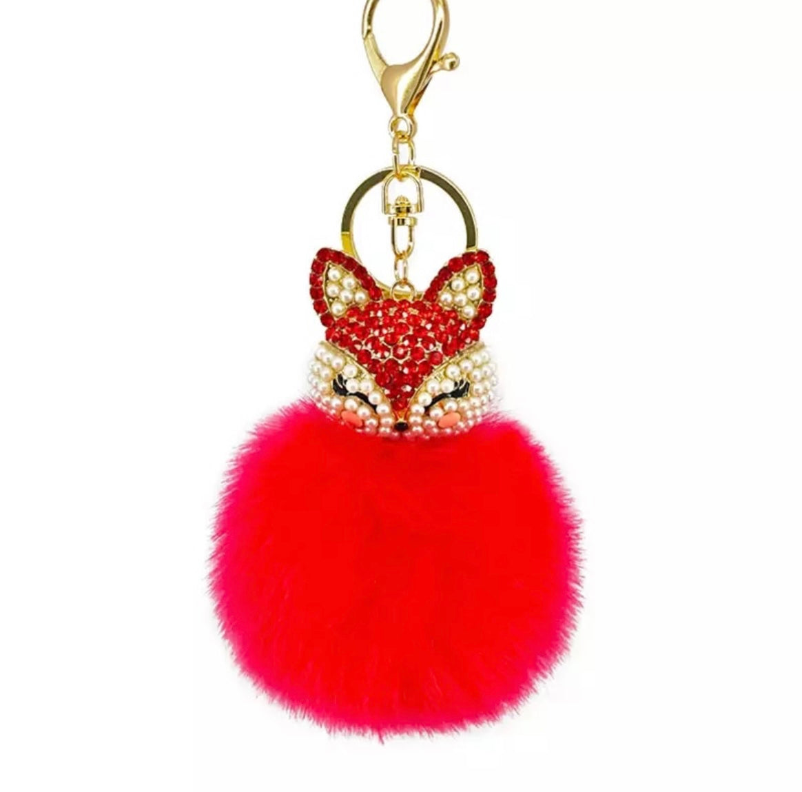 Foxy Fur Rhinestone Purse Clips