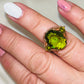 Vintage Leaf Green Zircon Ring