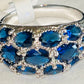 13-CZ Sapphire Blue Cluster Ring