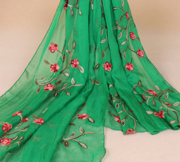 Embroidered Chiffon Scarves