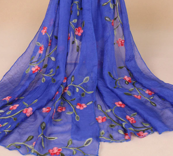 Embroidered Chiffon Scarves