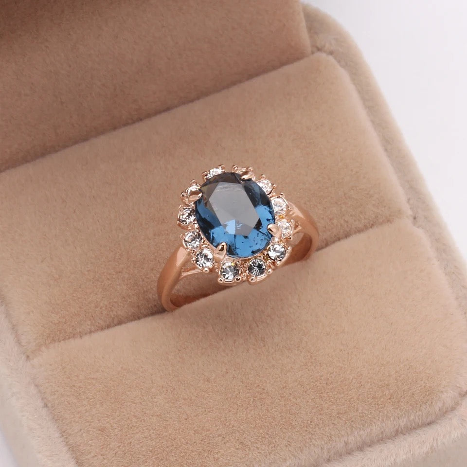 AAA Blue CZ Ring