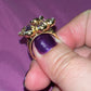 Amethyst CZ Floral Party Ring