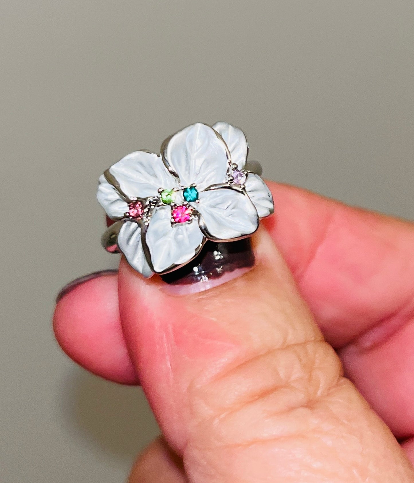 Frosted Poinsettia Ring