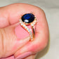 Sapphire Blue & Emerald Green CZ Swirl Rings