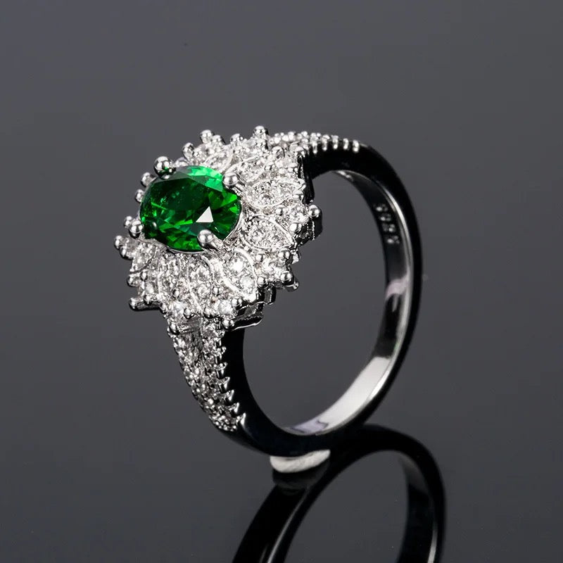 Emerald Green Cubic Zirconia Ring