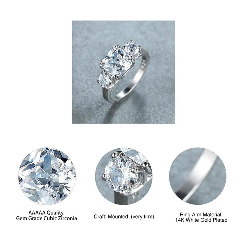 Luxury Zircon Crystal Engagement Ring