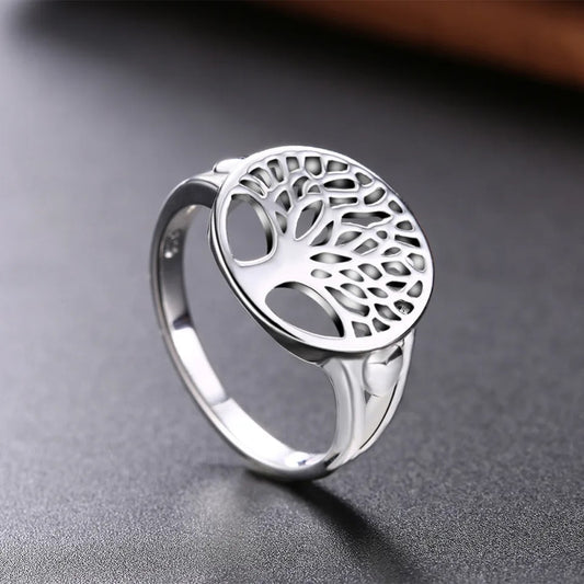 Tree of Life 925 Silver Stamped Ring