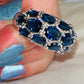 13-CZ Sapphire Blue Cluster Ring