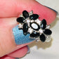 Black Onyx Floral Ring