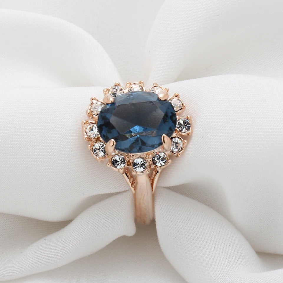 AAA Blue CZ Ring