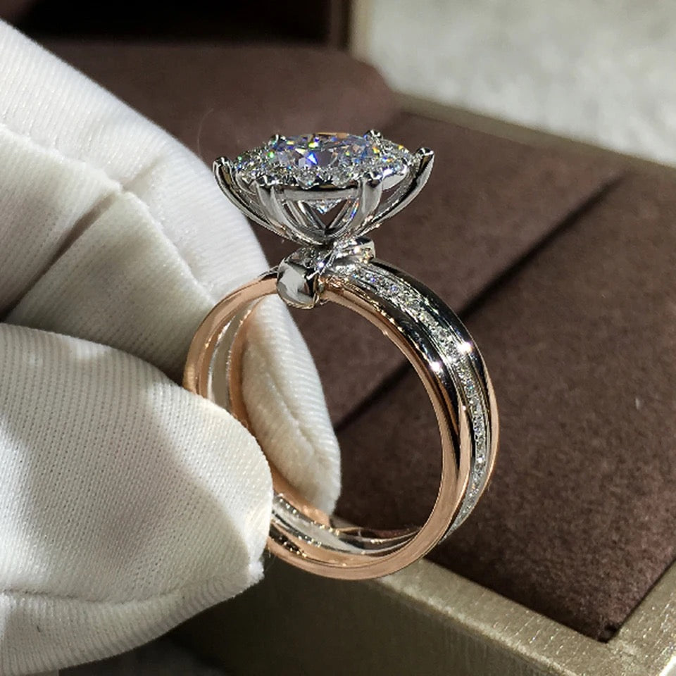 2-Tone Classic CZ Engagement Ring