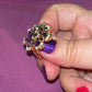 Amethyst CZ Floral Party Ring