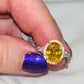 Citrine CZ Halo Oval Cut Ring