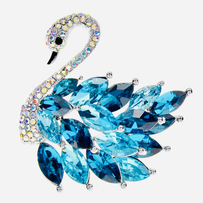 Crystal Swan Brooch