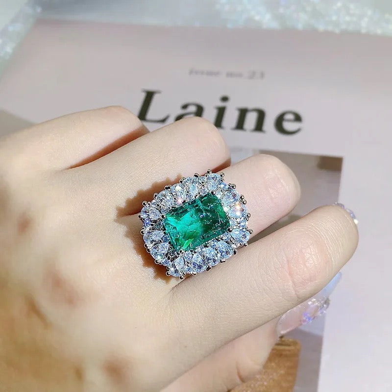 AAA Green Cubic Zirconia Ring