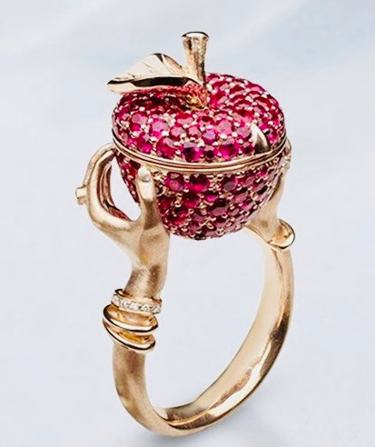 SPY Apple (Secret Compartment) CZ Ring