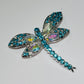 Rhinestone Blue Dragonfly Brooch