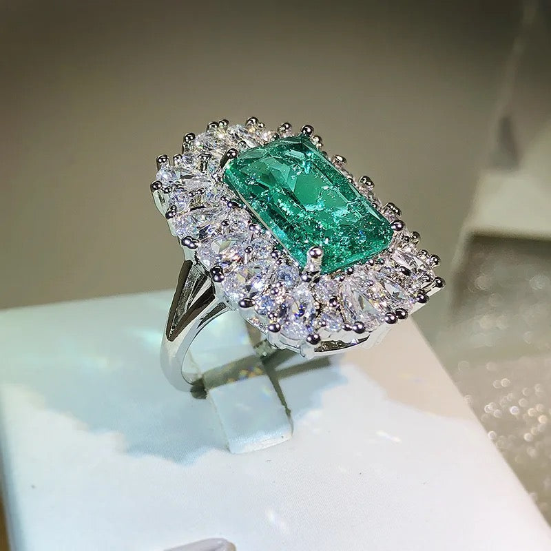 AAA Green Cubic Zirconia Ring