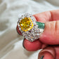 Citrine Zircon Multifaceted Ring