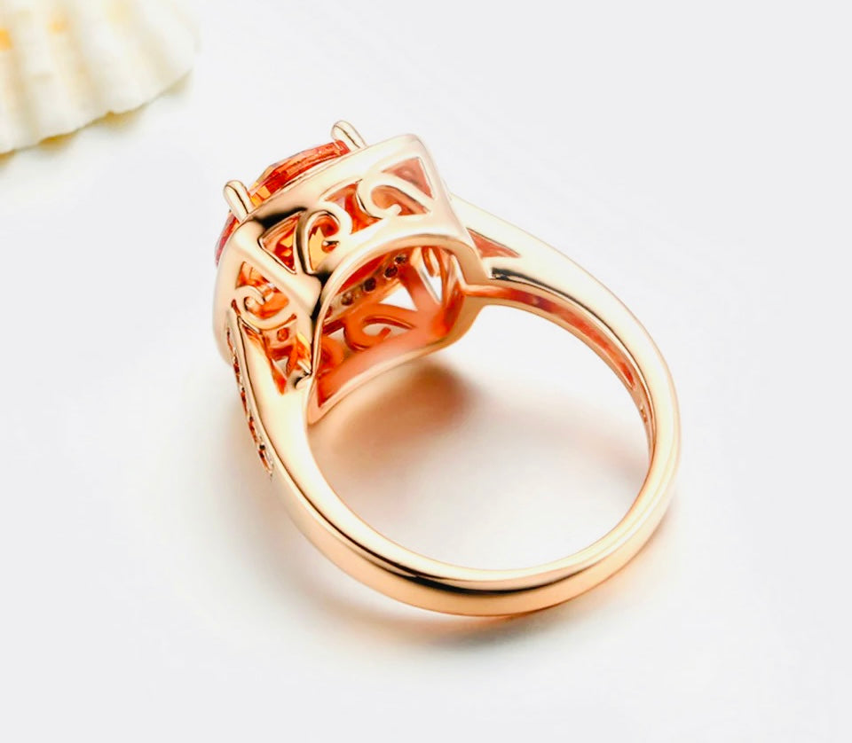 Copper Baguette CZ Ring