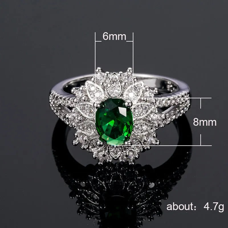 Emerald Green Cubic Zirconia Ring