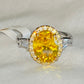 Citrine CZ Halo Oval Cut Ring
