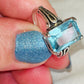 Antique Blue Zircon Engagement Ring