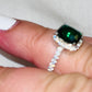 Emerald Green Square Cut CZ Ring