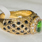 Peridot & Onyx CZ Ring
