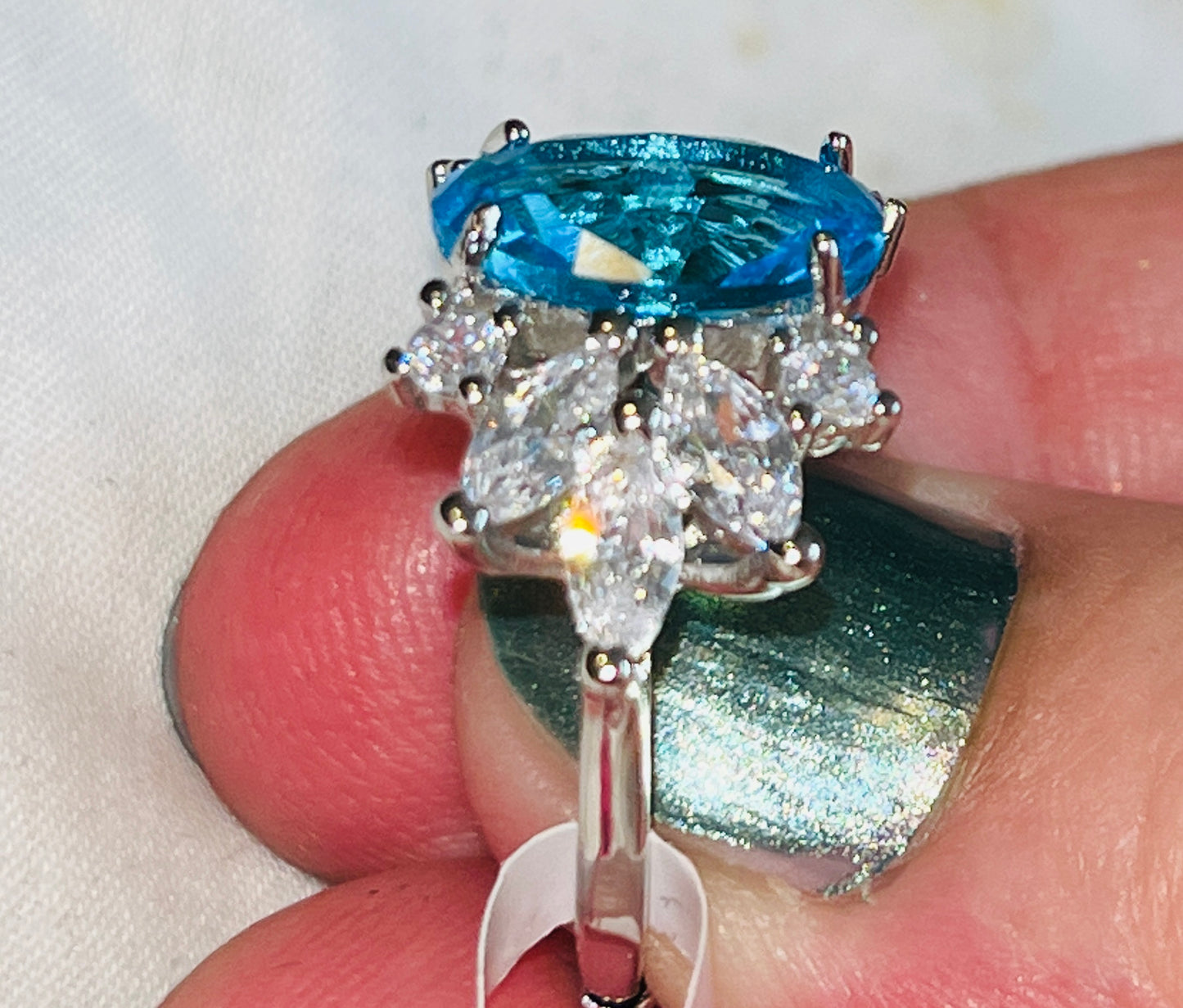 Ocean Engagement CZ Engagement Ring