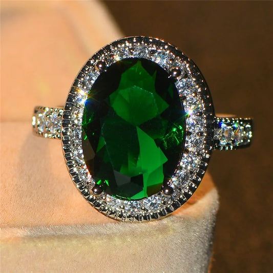 Gorgeous Green Cubic Zirconia Ring