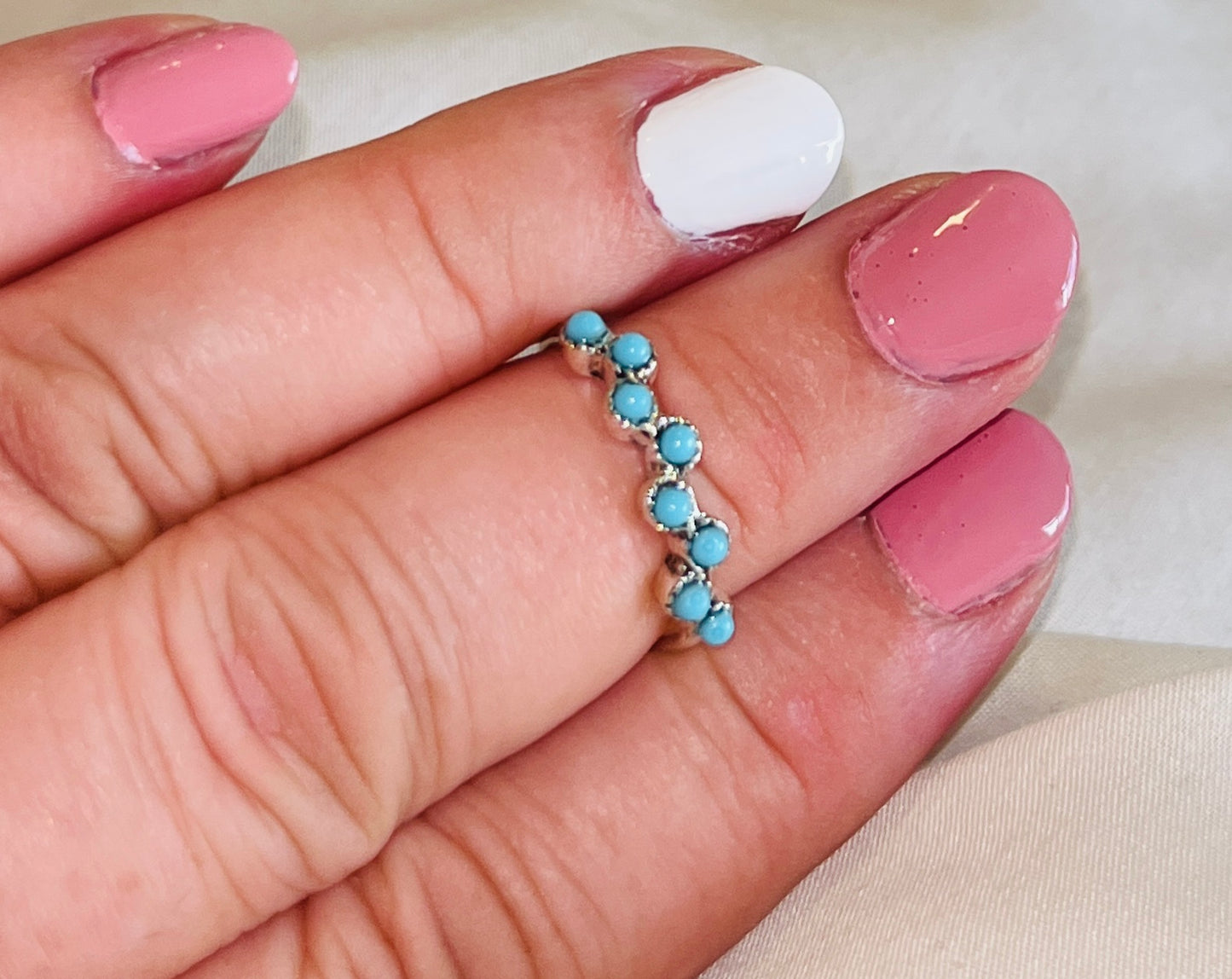 Dainty “Turquoise Bubbles” Ring