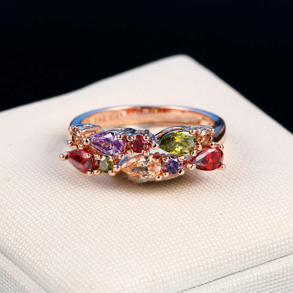 Mona Lisa Multi-Colour Zircon Ring