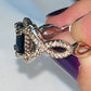Luxury Sapphire Blue Square Cut CZ Ring