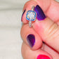 “Fire & Ice” Fuchsia Sapphire CZ Baguette Ring
