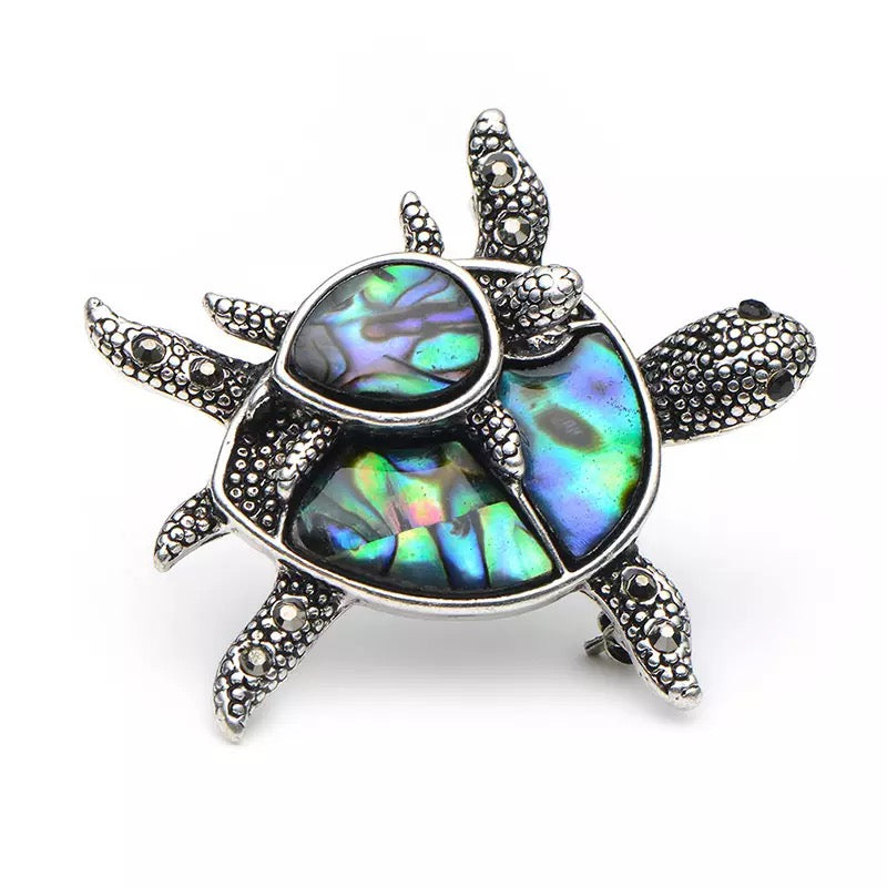 Abalone Shell “Turtle Love” Brooch & Pendant