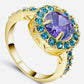 Violet Turquoise CZ Ring