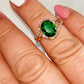 Sapphire Blue & Emerald Green CZ Swirl Rings