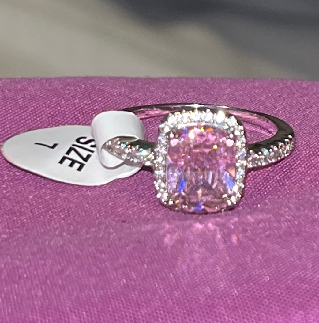 Cubic Zirconia Square Cut Ring