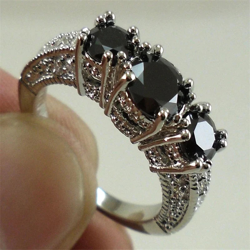 Cubic Zirconia 3-Stone Ring