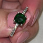 Emerald Cut Forest Green CZ Ring