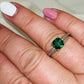 Emerald Cut Forest Green CZ Ring