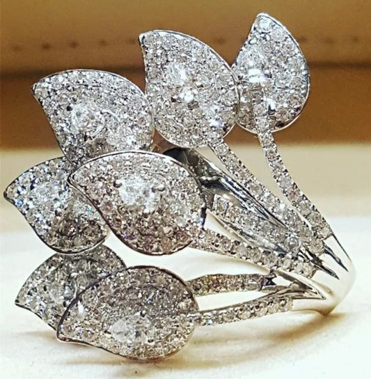 Flower Crystal Vintage Ring